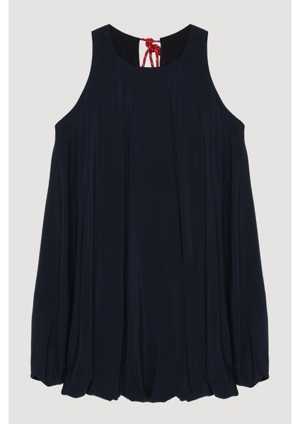 Halter Yaka Mini Balon Elbise Lacivert fiyatları