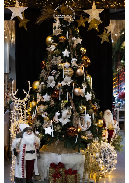 Yılbaşı Süsü Dalgalı Şeritli Candy Top Altın 15 cm fiyatları