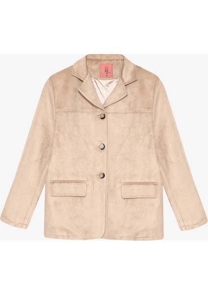 Kapak Cepli Süet Görünümlü Blazer Ceket Bej fiyatları