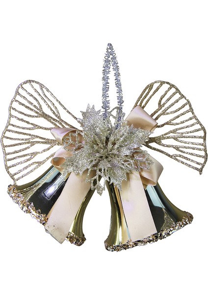 Yılbaşı Süsü Manolya Detaylı Çan Şampanya 20 cm