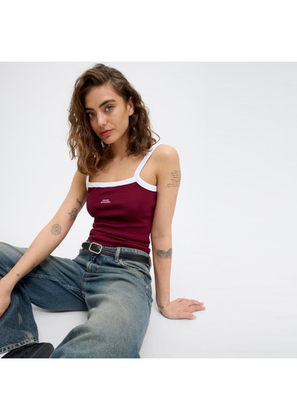 Streç Kalip Nakis Islemeli Kare Yaka Bluz - Fifi indirimleri