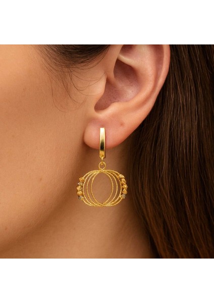 14 Ayar Altın Dorikalı Halka Küpe