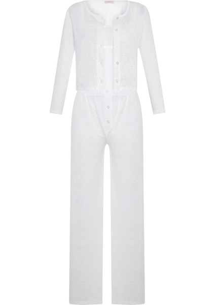 Betsy Ekru 3 Lü Set Pijama Takımı
