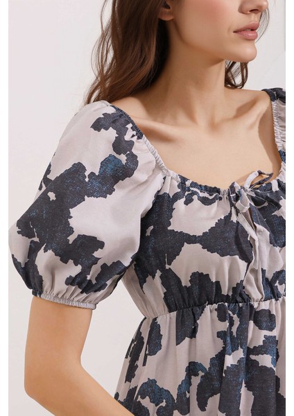 Kadın BDART Kemerli Kısa Mini Elbise ile Kare Yaka Siyah fırsatları