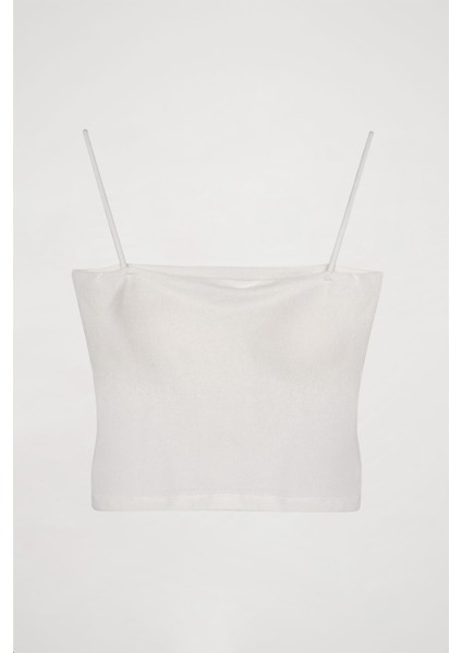 Askılı Crop Basic Atlet Ekru fiyatları