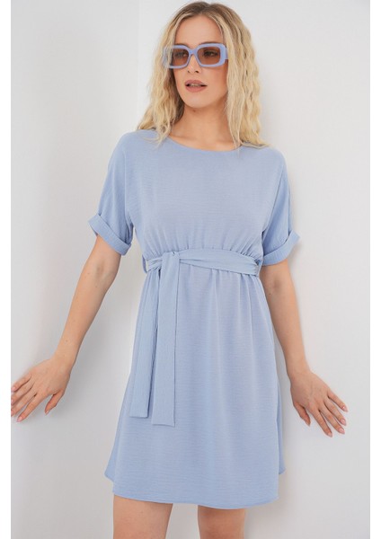 Kadın BDART Kemerli İkili Mini Elbise Blue modelleri