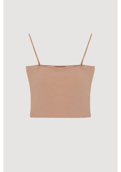 Modal Askılı Crop Basic Atlet Bej fiyatları