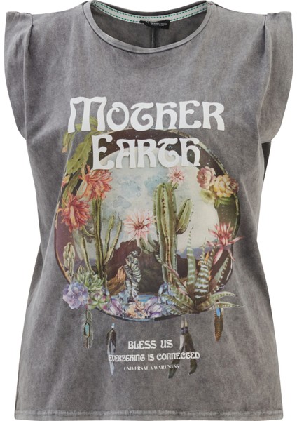 Kaplan Baskılı T-Shirt Antrasit