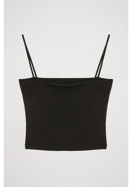 Askılı Crop Basic Atlet Siyah fiyatları