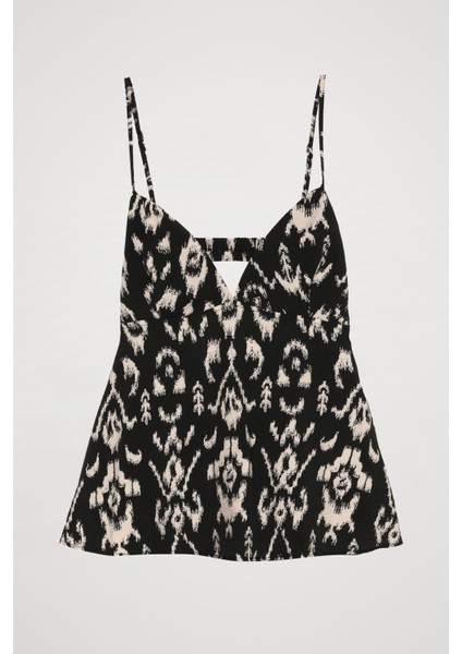 Etnik Desenli Askılı Bluz Siyah fiyatları