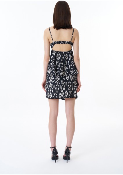 Etnik Desenli Askılı Bluz Siyah indirimleri