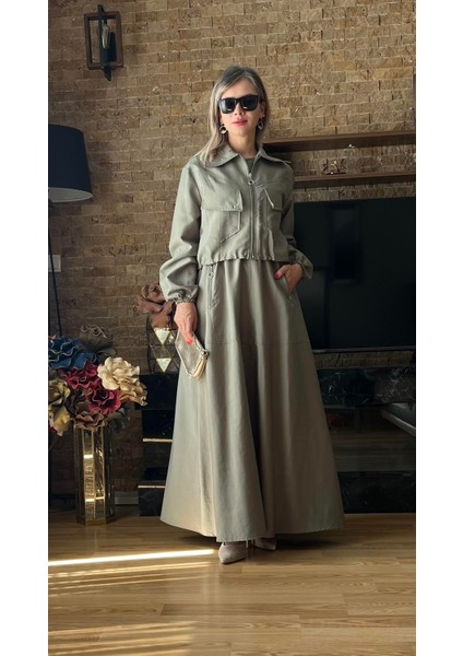 Torino Treç Kumaş Jile Elbise ve Ceket Ikili Takım - Kadın Şık Takım