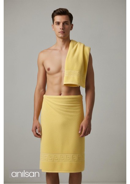 2'li Sarı Greek Banyo Havlusu - 70x140 Cm, 490 Gr, %100pamuk, Spa Ve Otel Havlusu fiyatları