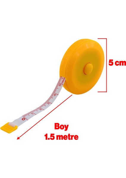 Mini Yuvarlak Otomatik Mezura -150CM -Renk Seçenekleri fiyatları