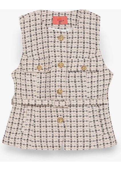 Kemer Detaylı Düğmeli Tüvit Yelek Ceket Bej fiyatları