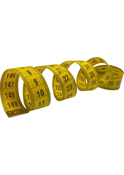 Çift Taraflı Klasik Mezura Şeffaf KUTULU-150CM-SARI fiyatları