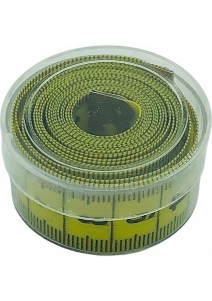 Çift Taraflı Klasik Mezura Şeffaf KUTULU-150CM-SARI fırsatları