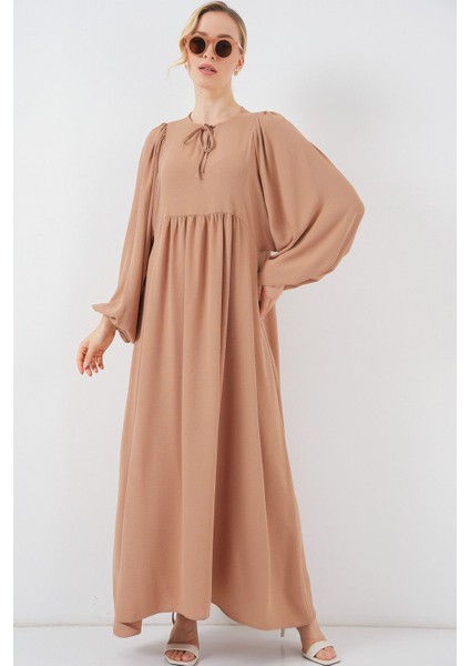 Kadın BDART Düğmeli Tekstil Desenli Max Dress Brown