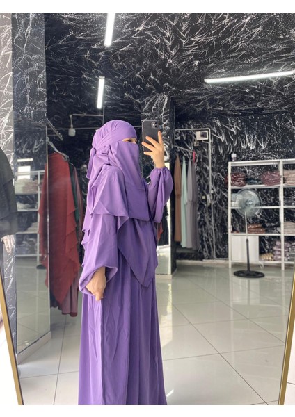 Açelya Takım Ferace Sufle Peçe 3 Parça