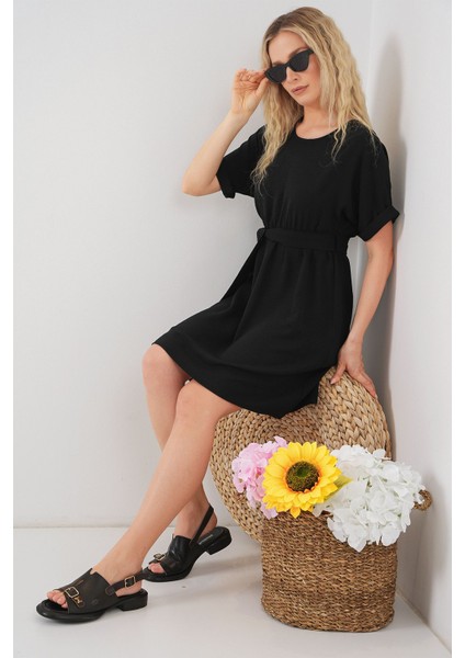 Kadın BDART Kemerli İkili Mini Elbise Black modelleri