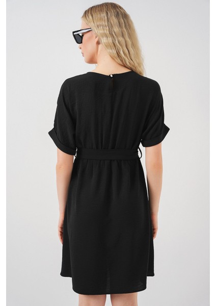 Kadın BDART Kemerli İkili Mini Elbise Black indirimleri
