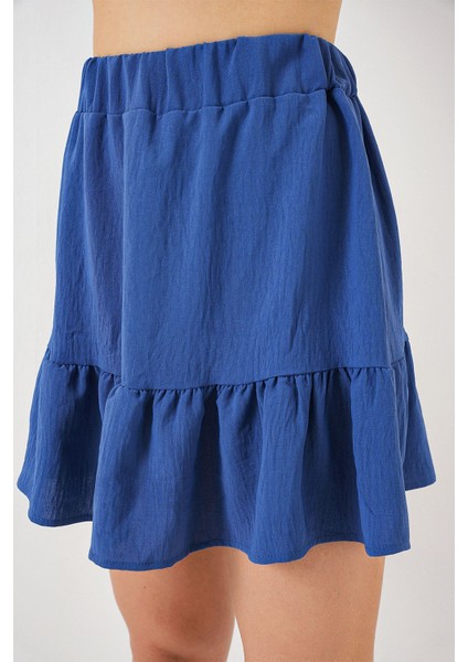 Kadın BDART Astarlı Dokulu Mini Etek Lacivert modelleri