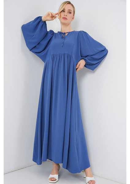 Kadın BDART Düğmeli Tekstil Desenli Max Dress Fas Mavisi fiyatları