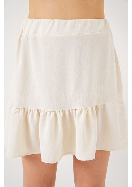 Kadın BDART Astarlı Dokulu Mini Etek Natural indirimleri