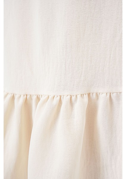 Kadın BDART Astarlı Dokulu Mini Etek Natural