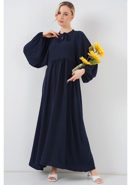 Kadın BDART Düğmeli Tekstil Desenli Max Dress Blue