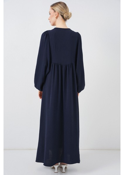 Kadın BDART Düğmeli Tekstil Desenli Max Dress Blue