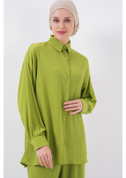 Kadın BDART Dokulu Örgü Takım Ceket Yaka Green fiyatları