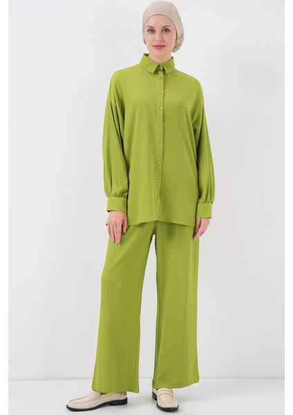 Kadın BDART Dokulu Örgü Takım Ceket Yaka Green modelleri