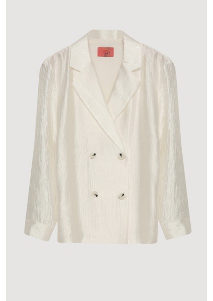 Dokulu Oversize Blazer Ceket Ekru fiyatları