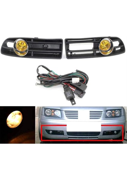 Vw Bora Jetta Mk4 1998-2004 Için Sarı Işık Ön Sis Farı Grubu Sis Lambası Izgarası Anahtar Kablo Demeti (Yurt Dışından) fırsatları