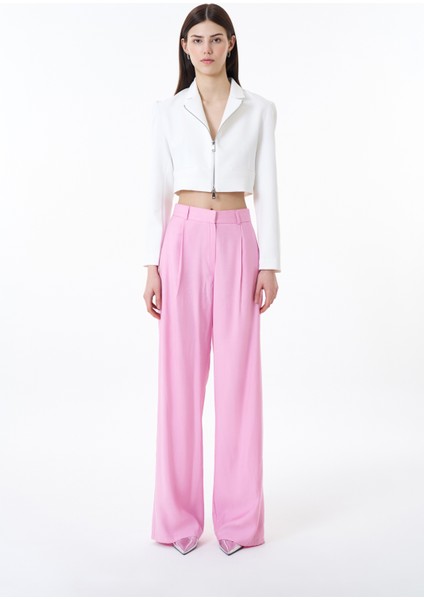 Önden Fermuarlı Crop Blazer Ceket Ekru fırsatları