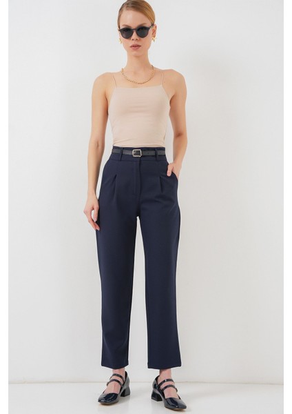 Kadın BDART Düz Kesim Normal Bel Pantolon, Fermuarlı Blue modelleri