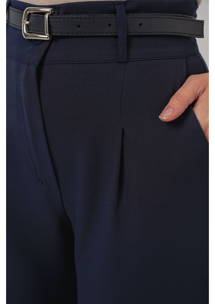 Kadın BDART Düz Kesim Normal Bel Pantolon, Fermuarlı Blue indirimleri