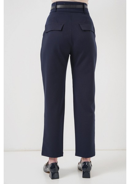 Kadın BDART Düz Kesim Normal Bel Pantolon, Fermuarlı Blue
