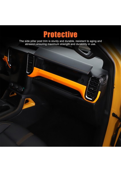 Ford Ranger 2023 2024 Lhd Araç Orta Konsol Gösterge Paneli Döşeme Kapağı Iç Aksesuarları Turuncu (Yurt Dışından) fırsatları