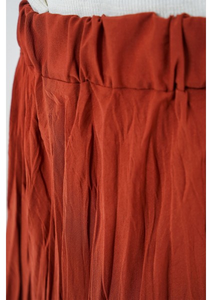 Kadın BDART Astarlı Dokulu Maxi Etek Tuğla Kırmızısı indirimleri