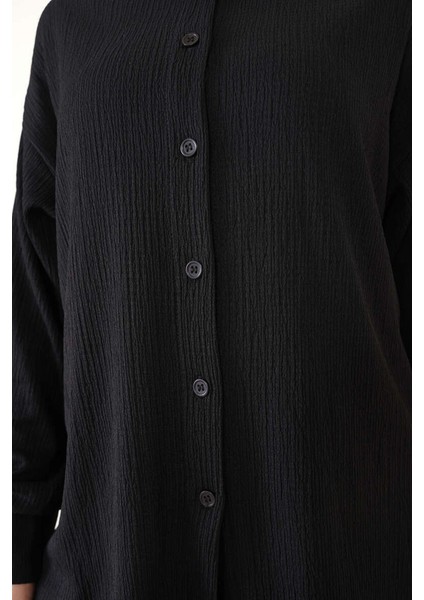 Kadın BDART Oversized Dokulu İki Parça Takım Gömlek Yaka Black modelleri