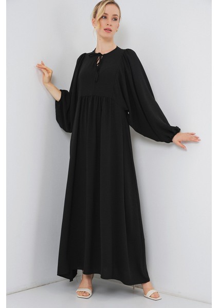 Kadın BDART Düğmeli Tekstil Desenli Max Dress Siyah modelleri