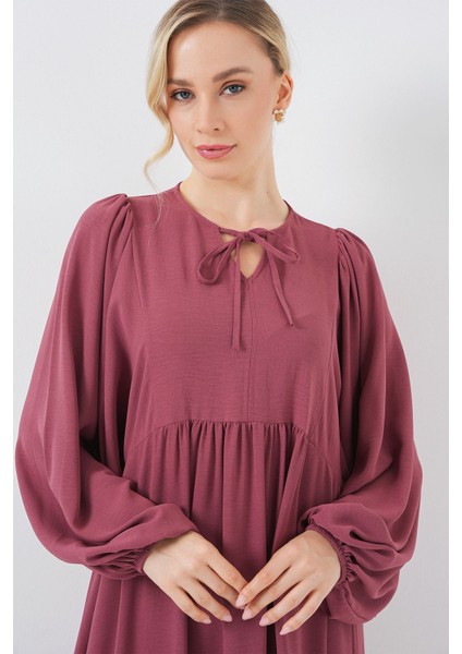 Kadın BDART Düğmeli Tekstil Desenli Max Dress Tozlu Gül Pembesi fırsatları