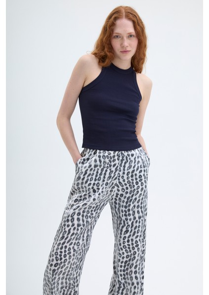 Halter Yaka Basic Fitilli Atlet Lacivert modelleri