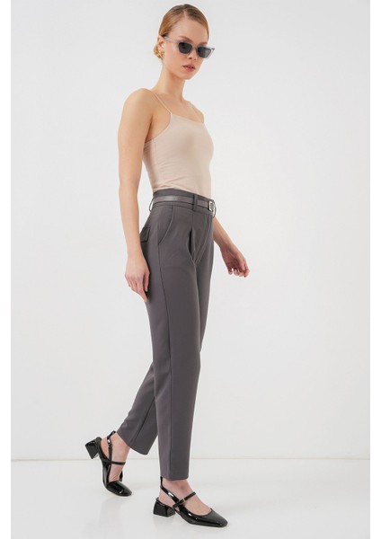 Kadın BDART Düz Kesim Normal Bel Pantolon, Fermuarlı Grey modelleri