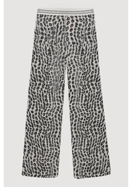 Benek Desenli Bol Paça Pantolon Ekru fiyatları