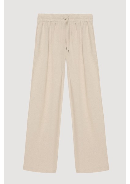 Beli Lastikli Keten Pantolon Naturel fiyatları