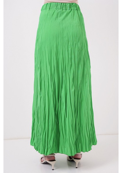 Kadın BDART Astarlı Dokulu Maxi Etek Yeşil