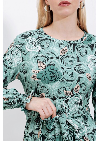 Kadın BDART Fiyonk Detaylı Maxi Örgü Elbise Green modelleri